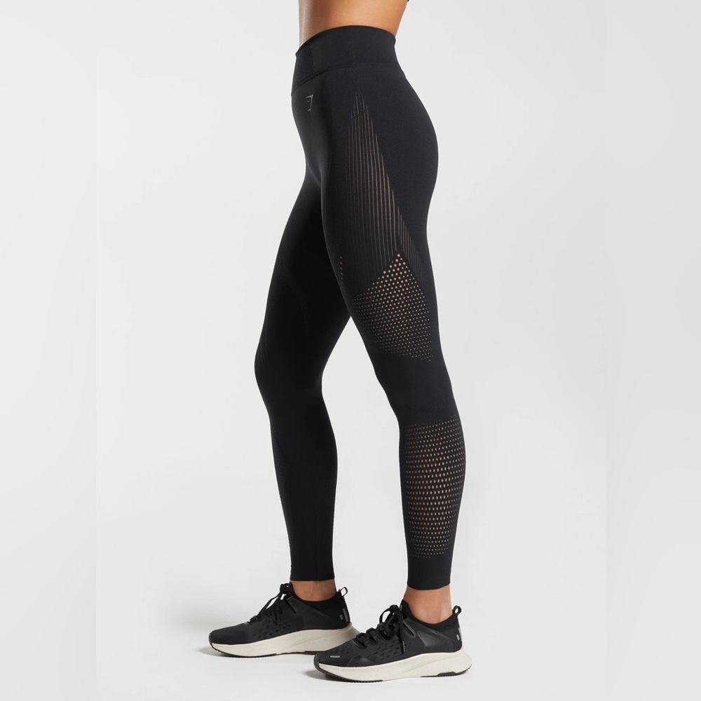 Gymshark Black Seamless Warp Knit Legging